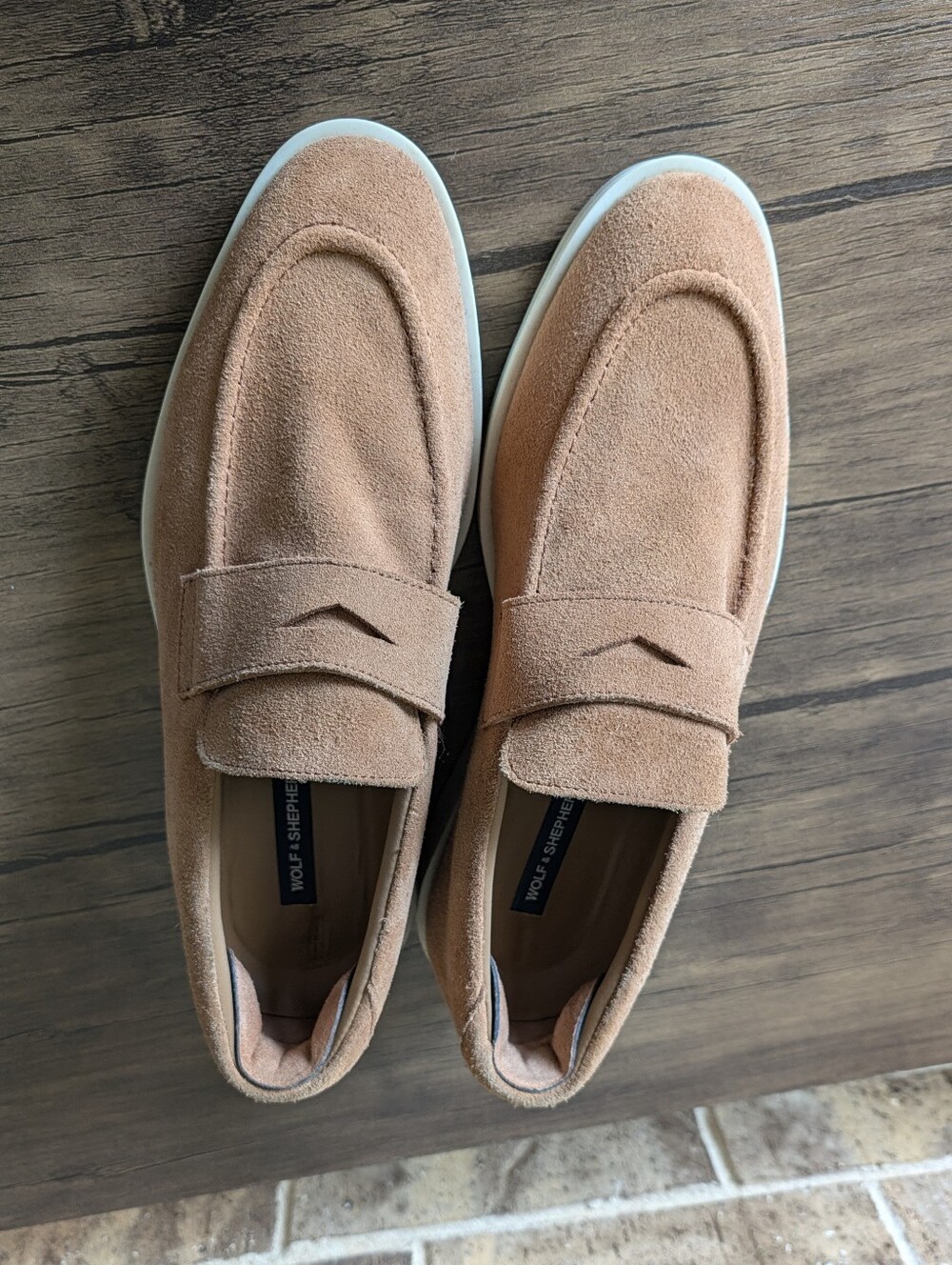 Wolf & Shephard - The Monaco - Tan Suede Crossover Loafer for Men 7M